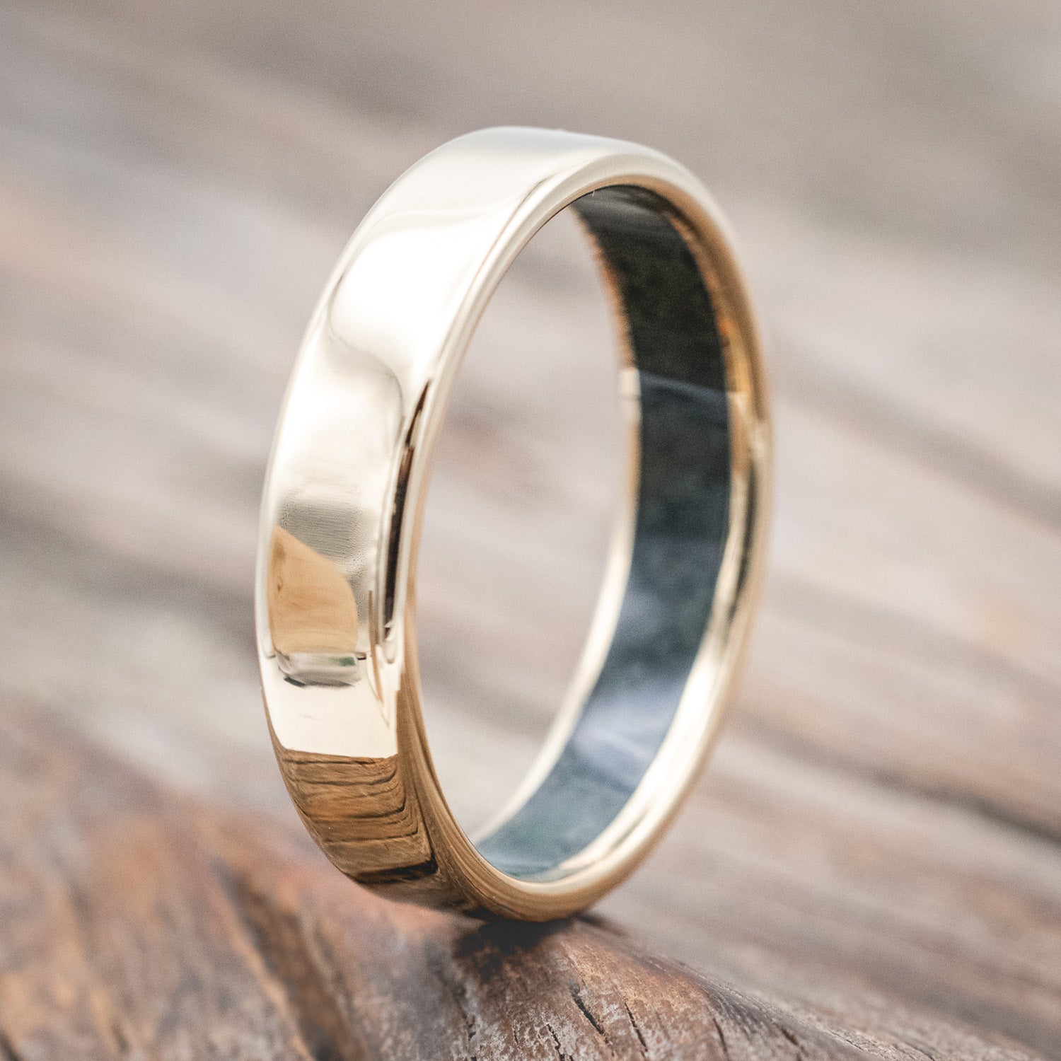 CRUSHED MOSS AGATE LINED WEDDING BAND-Staghead Designs