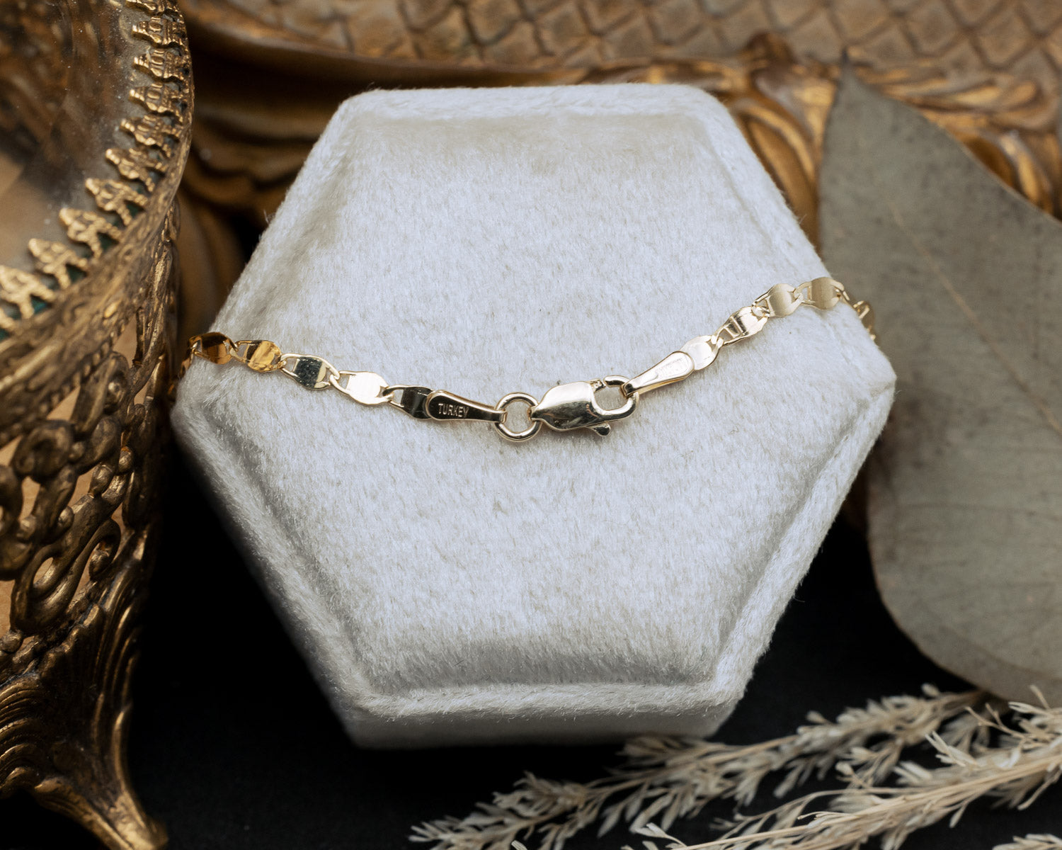 NATURAL DIAMOND BEZEL SET LINK BRACELET-Staghead Designs