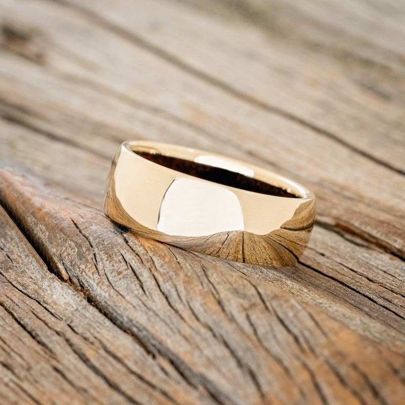 DOMED KOA WOOD LINED WEDDING BAND-5