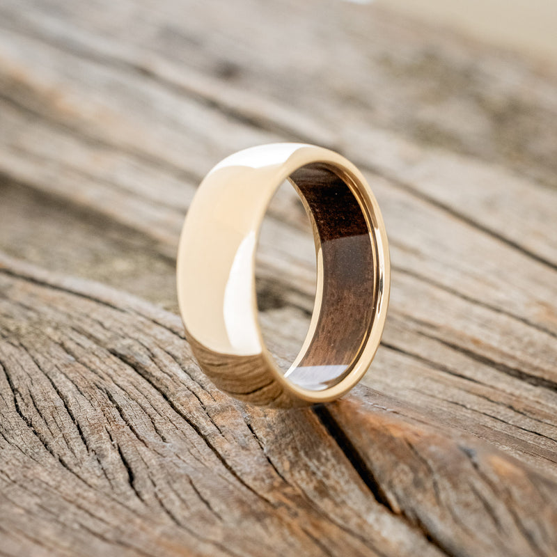 DOMED KOA WOOD LINED WEDDING BAND-4