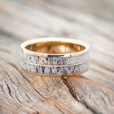 "DYAD" - ANTLER & HAMMERED 14K GOLD INLAY WEDDING BAND