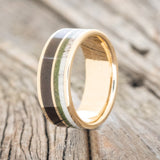 "DYAD" - DARK IRONWOOD, ANTLER & MOSS WEDDING BAND-1