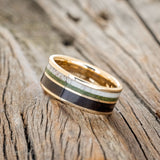 "DYAD" - DARK IRONWOOD, ANTLER & MOSS WEDDING BAND-2