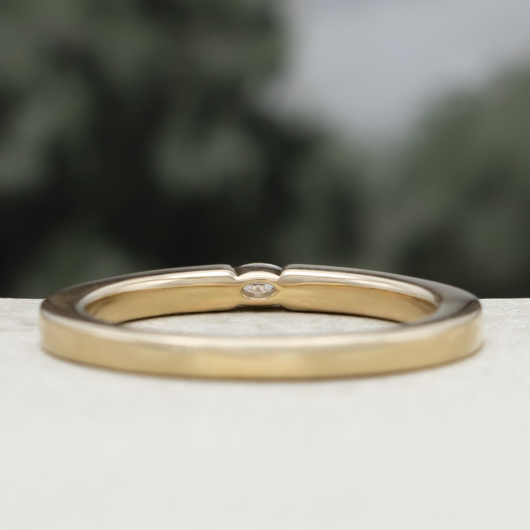 "Elba" - Marquise Cut Moissanite Engagement Ring With Turquoise Inlays - 14K Yellow Gold - Size 7