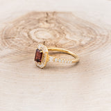 "CLANCY" - EMERALD CUT GARNET ENGAGEMENT RING WITH LAB-GROWN DIAMOND ACCENTS-3