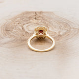 "CLANCY" - EMERALD CUT GARNET ENGAGEMENT RING WITH LAB-GROWN DIAMOND ACCENTS - 14K YELLOW GOLD - SIZE 7-Staghead Designs