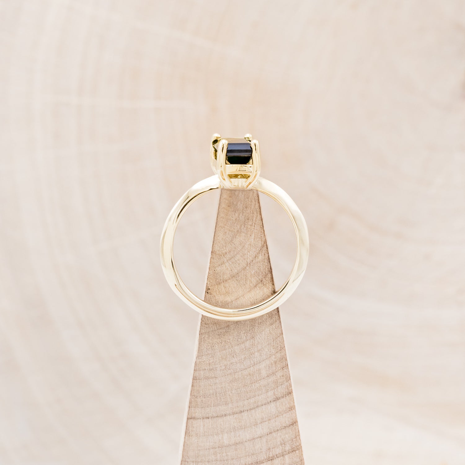 "ALEXA" - SOLITAIRE ENGAGEMENT RING WITH BLACK DIAMOND CUFF TRACER - MOUNTING ONLY - SELECT YOUR OWN STONE-12