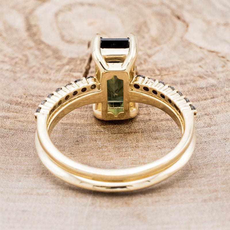 "ALEXA" - SOLITAIRE ENGAGEMENT RING WITH BLACK DIAMOND CUFF TRACER - MOUNTING ONLY - SELECT YOUR OWN STONE-5