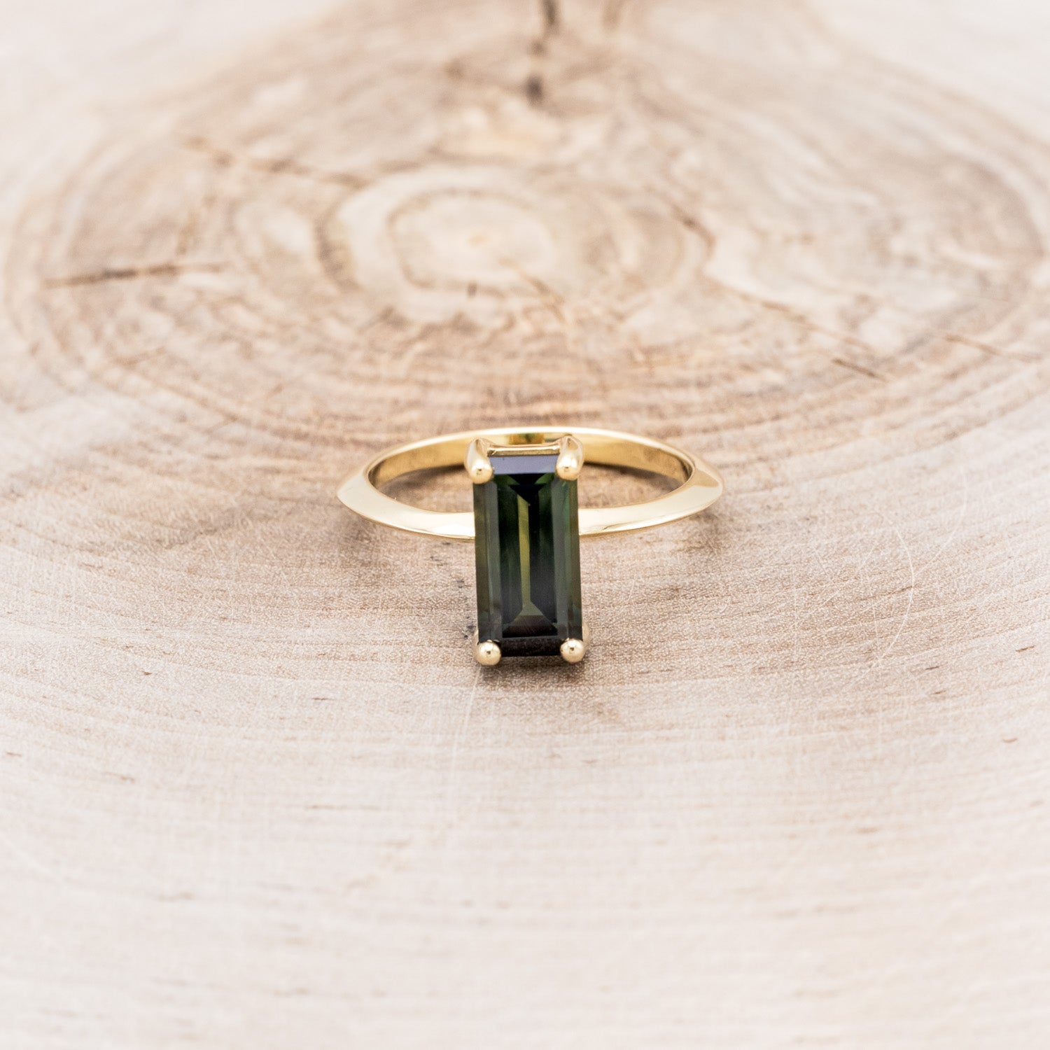 "ALEXA" - SOLITAIRE ENGAGEMENT RING WITH BLACK DIAMOND CUFF TRACER - MOUNTING ONLY - SELECT YOUR OWN STONE-10