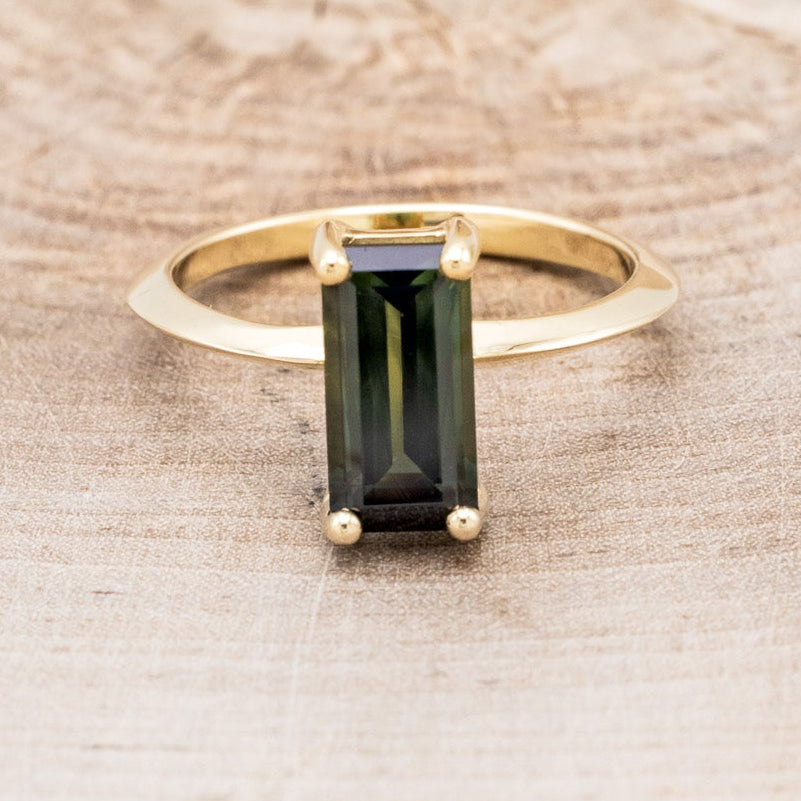 "ALEXA" - SOLITAIRE ENGAGEMENT RING WITH BLACK DIAMOND CUFF TRACER - MOUNTING ONLY - SELECT YOUR OWN STONE-10