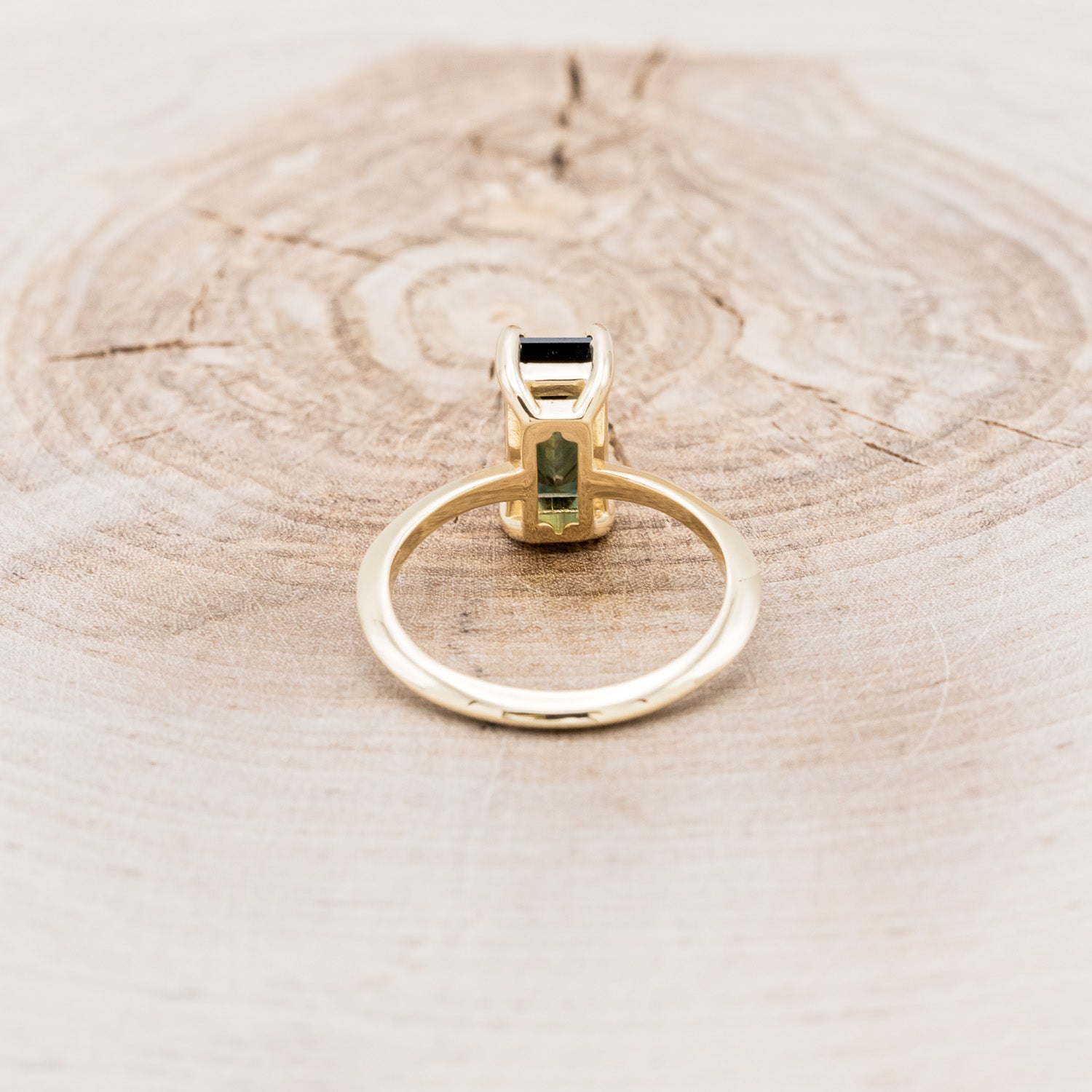 "ALEXA" - SOLITAIRE ENGAGEMENT RING WITH BLACK DIAMOND CUFF TRACER - MOUNTING ONLY - SELECT YOUR OWN STONE-11