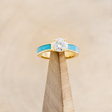 "EOTA" - ROUND CUT MOISSANITE ENGAGEMENT RING WITH TURQUOISE INLAYS