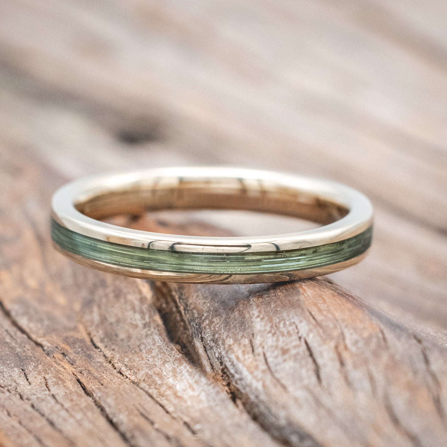 "ETERNA" - GREEN MONO FISHING LINE STACKING BAND-Staghead Designs