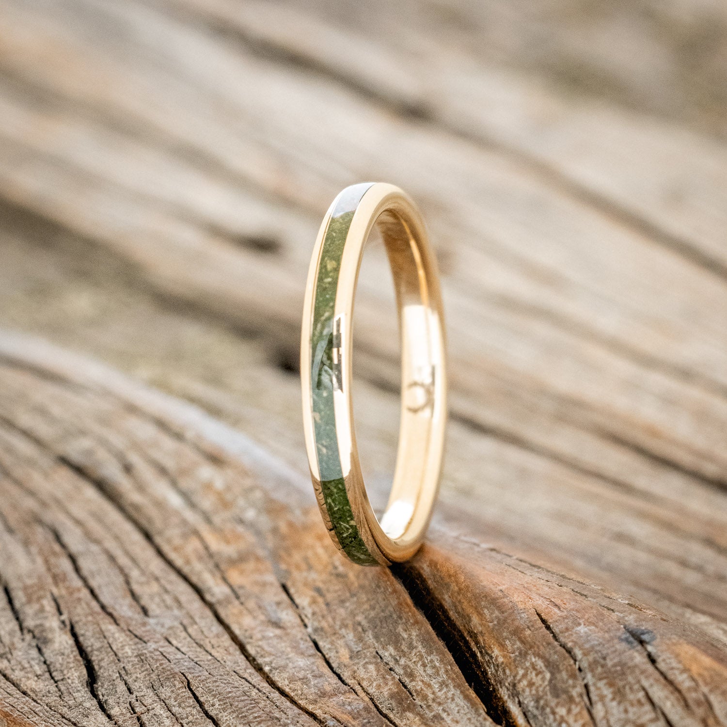 "ETERNA" - MOSS INLAY STACKING BAND-11