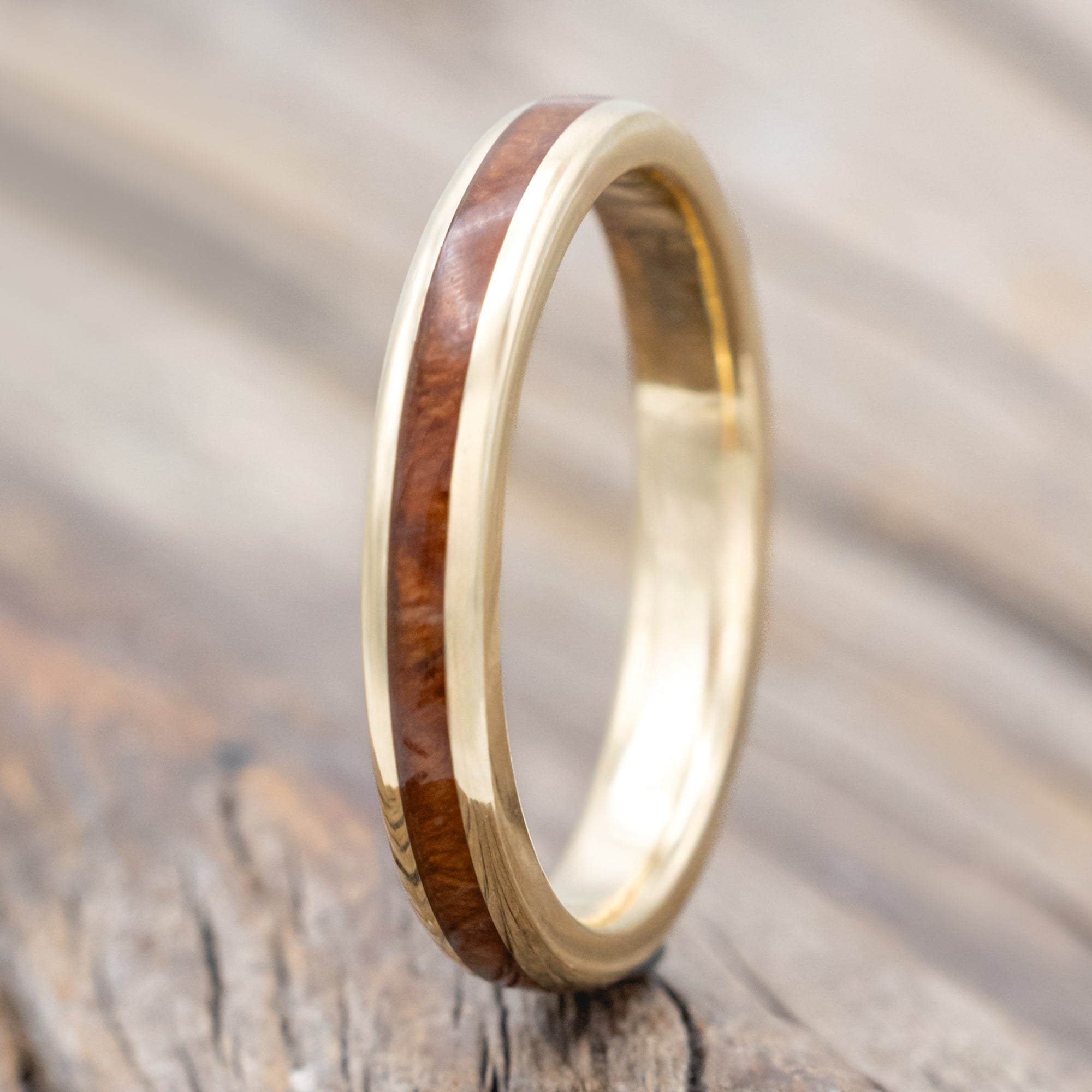 "Eterna" - Redwood Stacking Wedding Band With Custom Finish