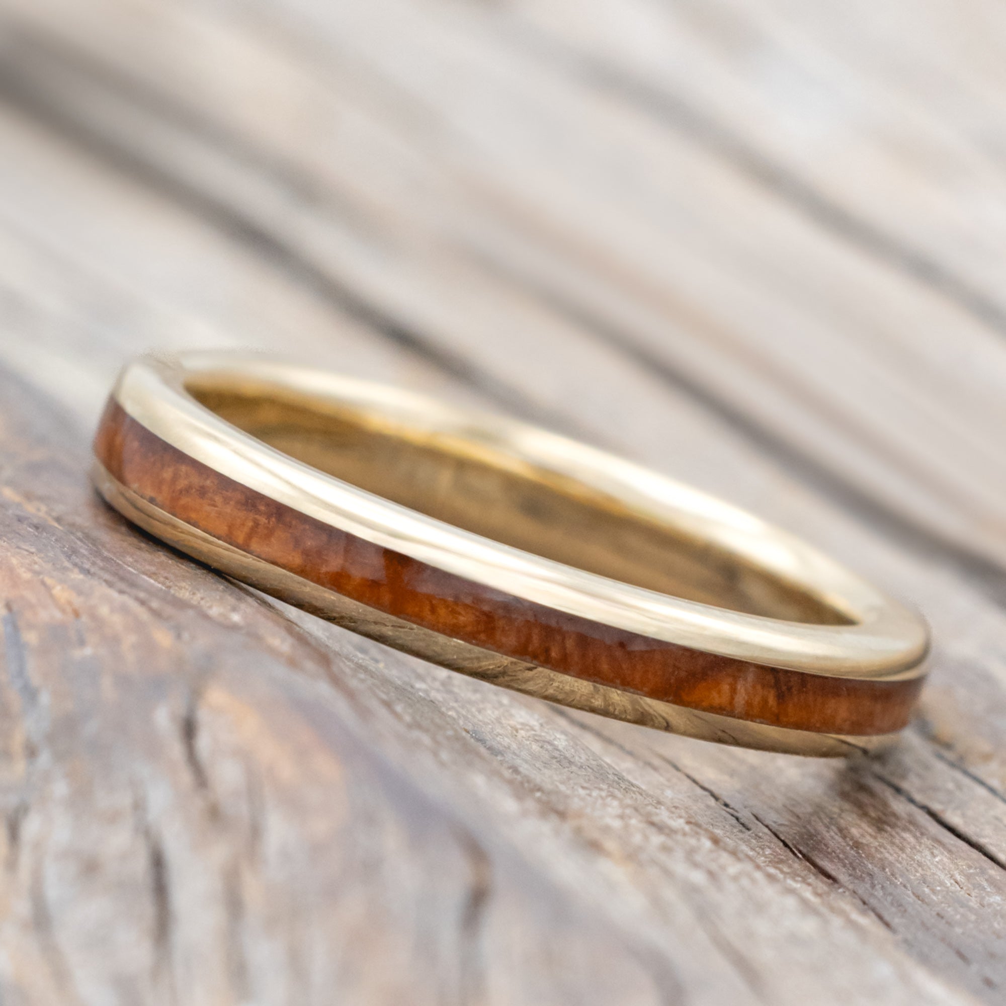 "Eterna" - Redwood Stacking Wedding Band With Custom Finish