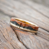 "EZRA" - REDWOOD & MOSS WEDDING RING-Staghead Designs