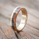 "EZRA" - REDWOOD & MOSS WEDDING RING-Staghead Designs