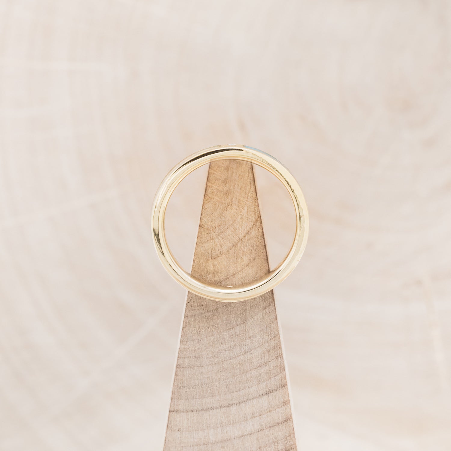 "HARMONY" - TURQUOISE AND FIRE & ICE OPAL SPLIT STACKING BAND WITH A DIAMOND ACCENT-12