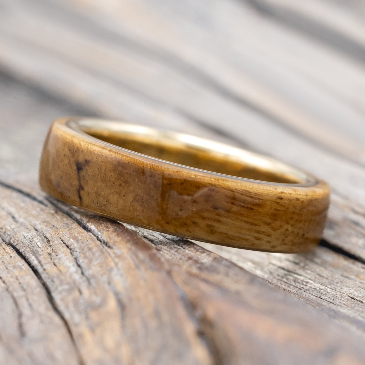"Haven" - Spalted Maple Men's Wedding Ring-Staghead Designs