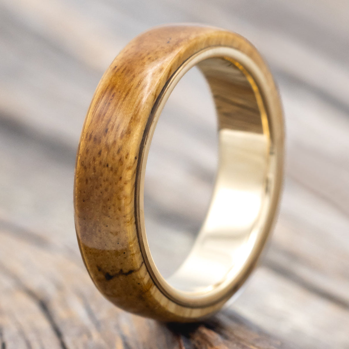 "Haven" - Spalted Maple Men's Wedding Ring-Staghead Designs