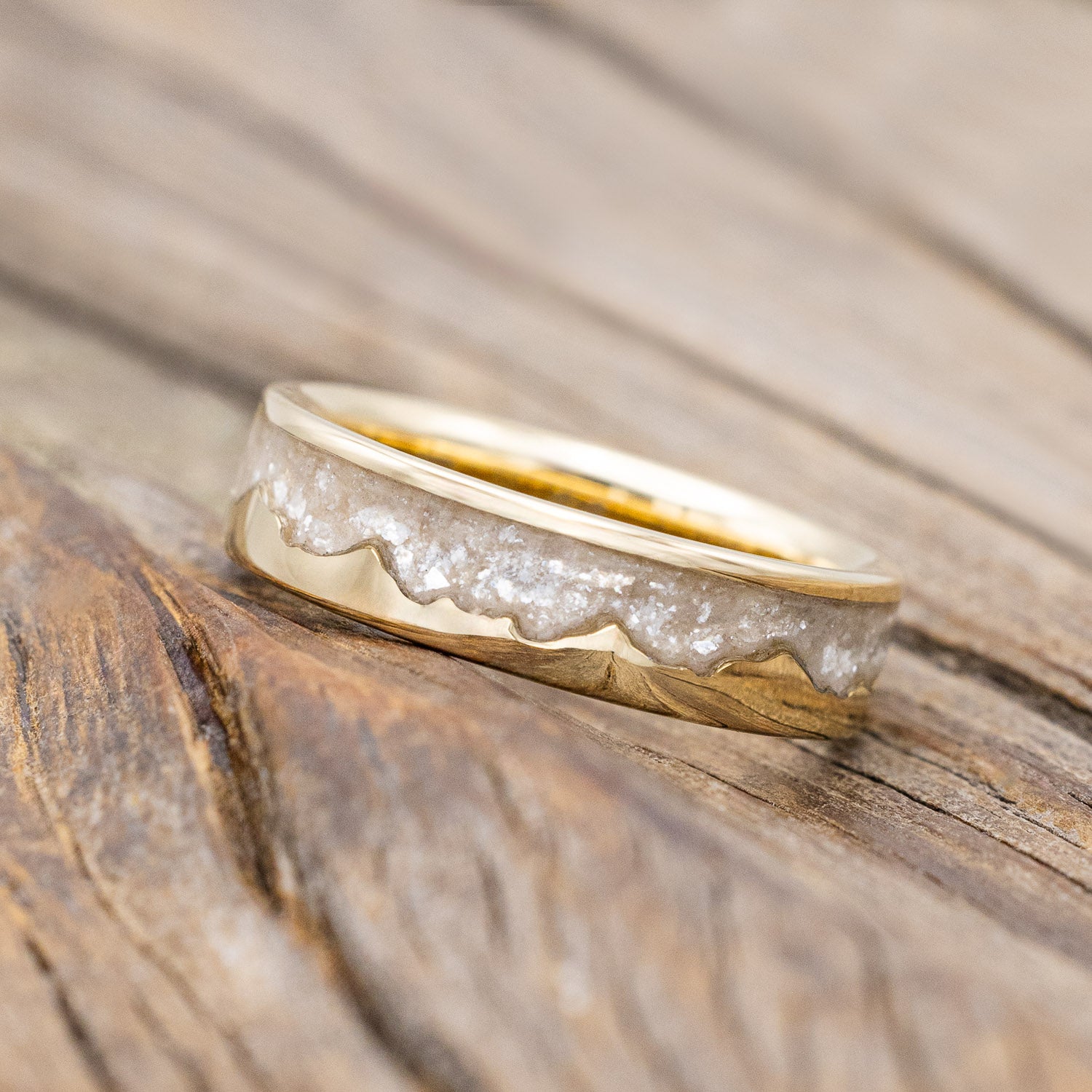"HELIOS" - DIAMOND DUST MOUNTAIN RANGE WEDDING RING-Staghead Designs