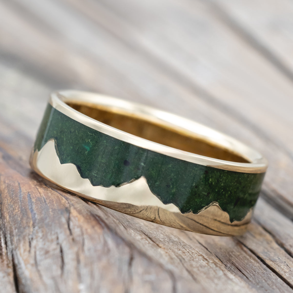 "Helios" - Moss Mountain Range Wedding Band