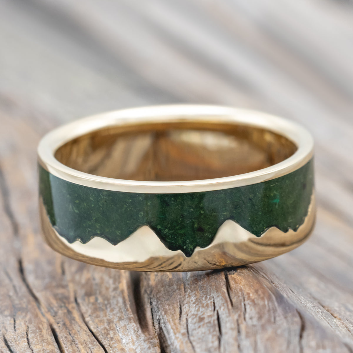 "Helios" - Moss Mountain Range Wedding Band