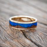 "HELIOS" - REDWOOD & BLUE OPAL WEDDING BAND-Staghead Designs