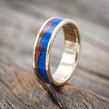 "HELIOS" - REDWOOD & BLUE OPAL WEDDING BAND-Staghead Designs