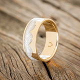 "HELIOS" - DIAMOND DUST & 14K YELLOW GOLD MOUNTAIN RANGE WEDDING RING - 14K YELLOW GOLD - SIZE 6 1/4-2