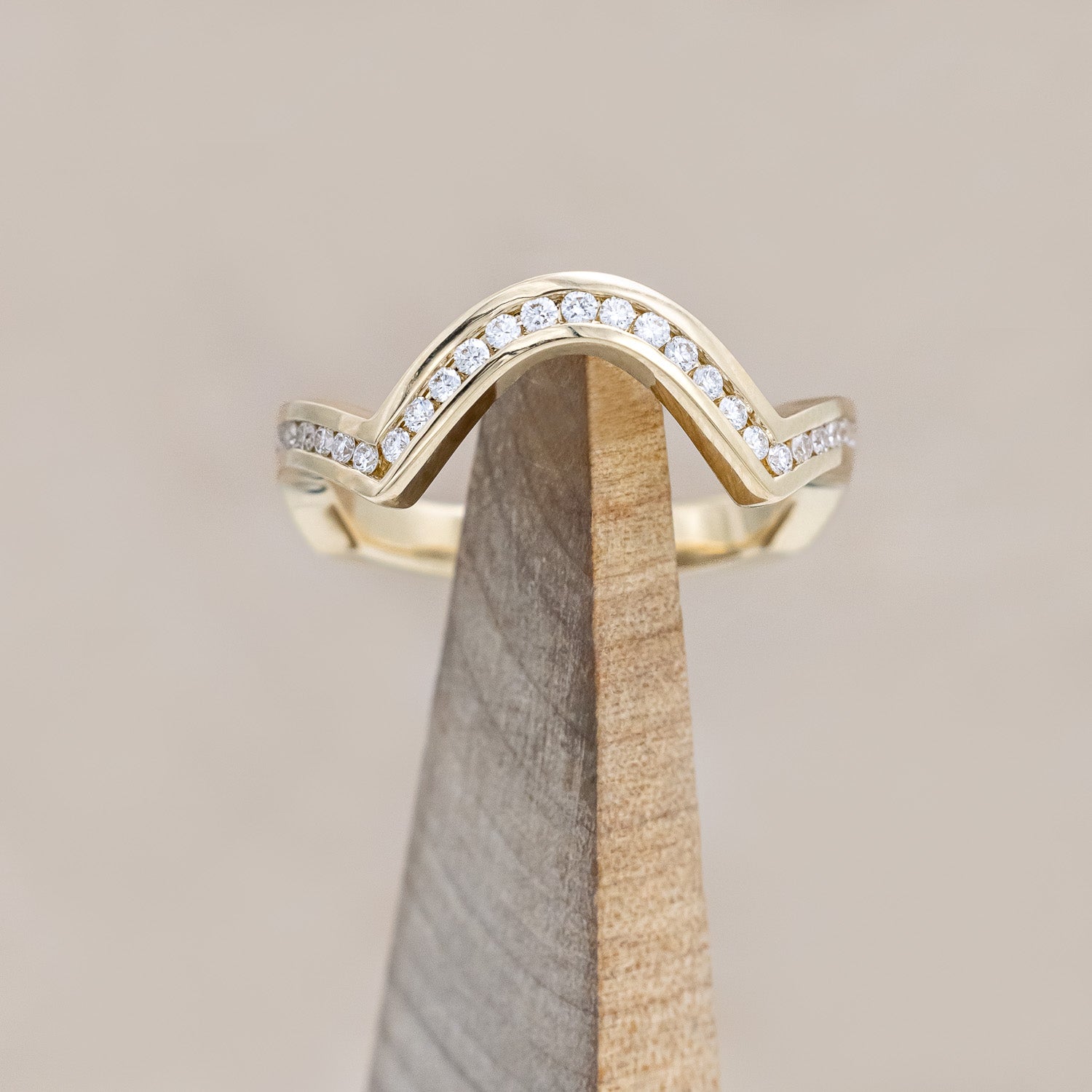 "HELIX" - PRINCESS CUT MOISSANITE ENGAGEMENT RING WITH DIAMOND ACCENTS, CUSTOM INLAYS & A DIAMOND TRACER-Staghead Designs
