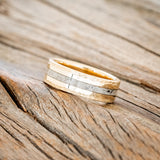 "HOLLIS" - MOONSTONE & 14K GOLD INLAYS WEDDING RING-5