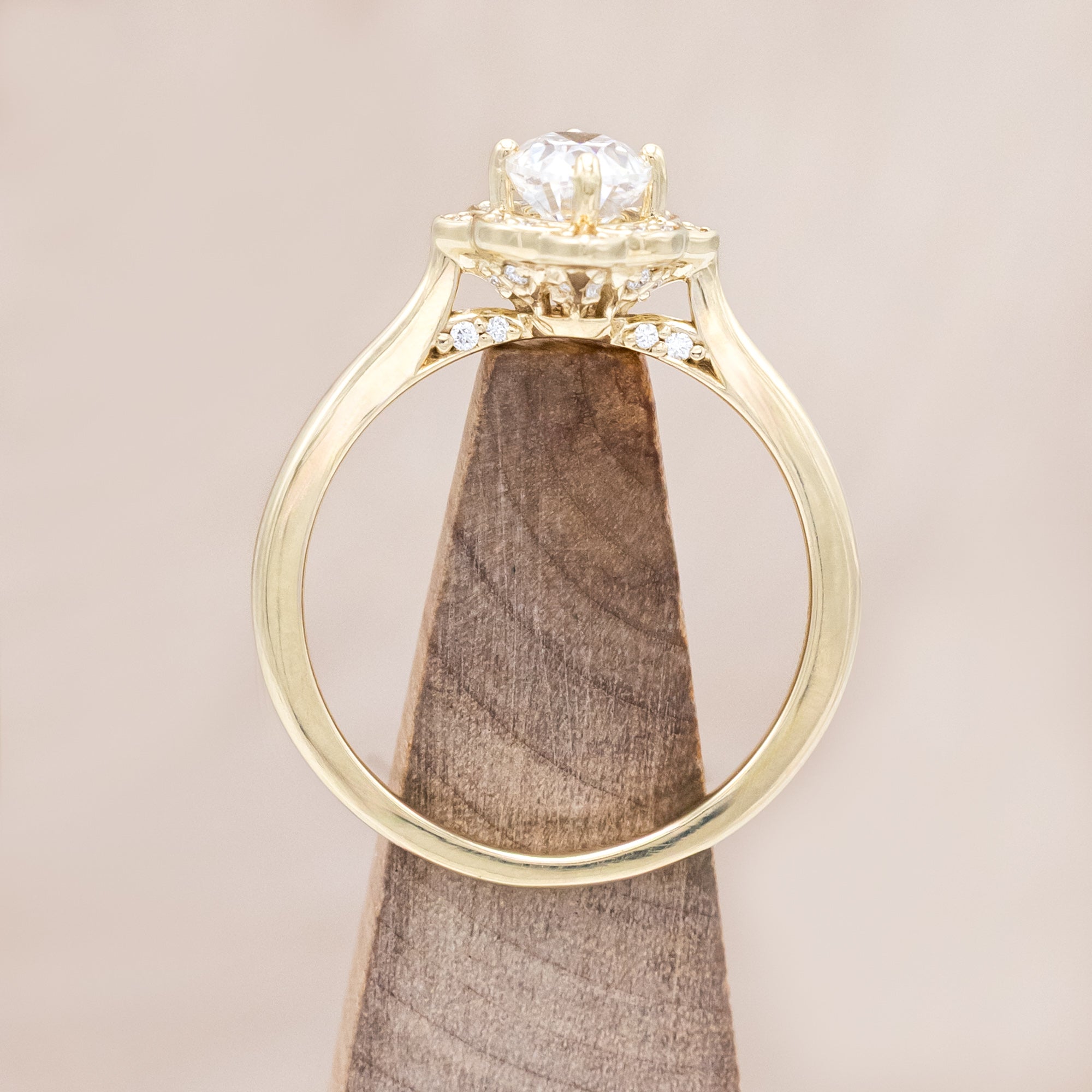 "JANE" - OVAL CUT ENGAGEMENT RING WITH DIAMONDS ACCENTS-Staghead Designs