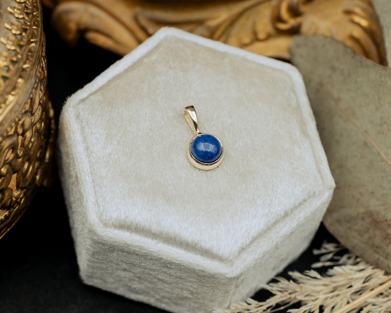 BEZEL SET ROUND PENDANT WITH YOUR CHOICE OF MOSS AGATE, MOONSTONE, LAPIS LAZULI, OR TURQUOISE-14