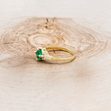 "LAYLA" - PRINCESS CUT LAB-GROWN EMERALD ENGAGEMENT RING WITH DIAMOND ACCENTS-9