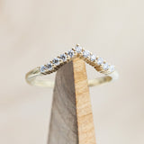 "LAYLA" - PRINCESS CUT ICY BLUE MOISSANITE ENGAGEMENT RING SET WITH DIAMOND ACCENTS & TRACER