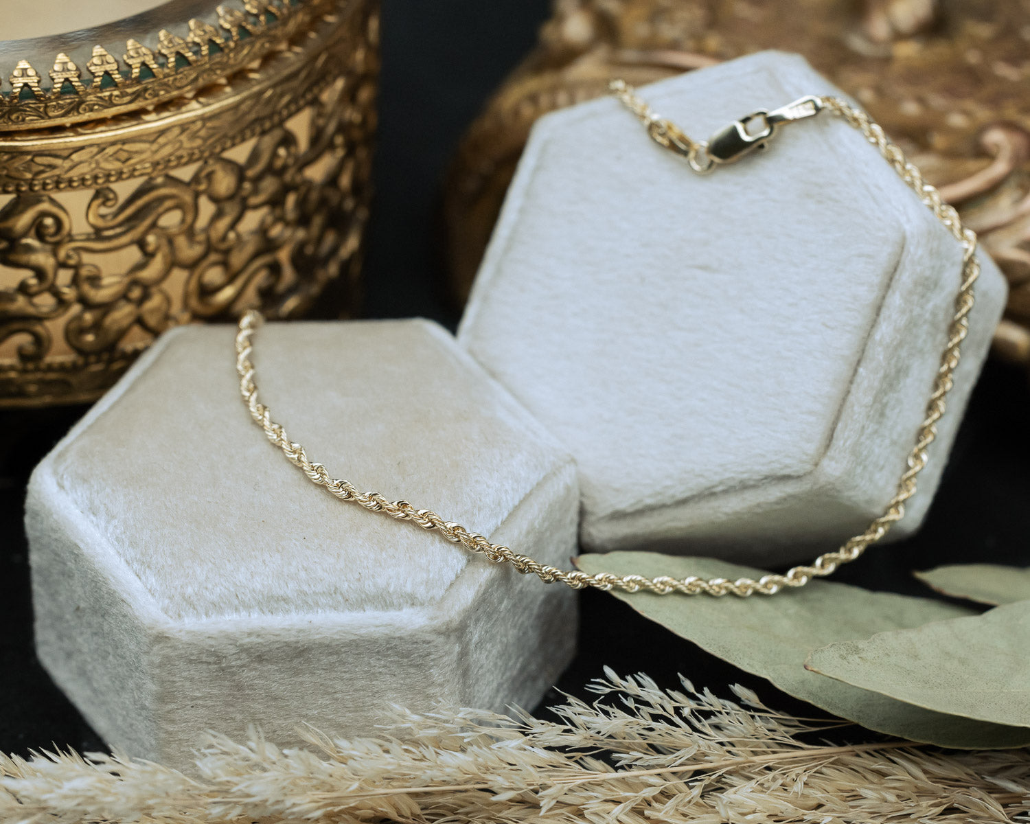 14K GOLD LIGHT ROPE CHAIN-Staghead Designs