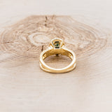 "LORETTA" - PEAR-SHAPED MOSS AGATE ENGAGEMENT RING WITH DIAMOND HALO & ACCENTS-11