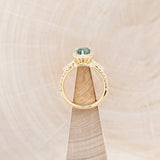 "LORETTA" - PEAR-SHAPED MOSS AGATE ENGAGEMENT RING WITH DIAMOND HALO & ACCENTS-12