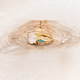 "LOVE STORY" - HEXAGON MOONSTONE ENGAGEMENT RING WITH TURQUOISE INLAYS