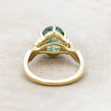 "LUCIA" - OVAL MOSS AGATE ENGAGEMENT RING WITH DIAMOND ACCENTS & MOSS INLAYS