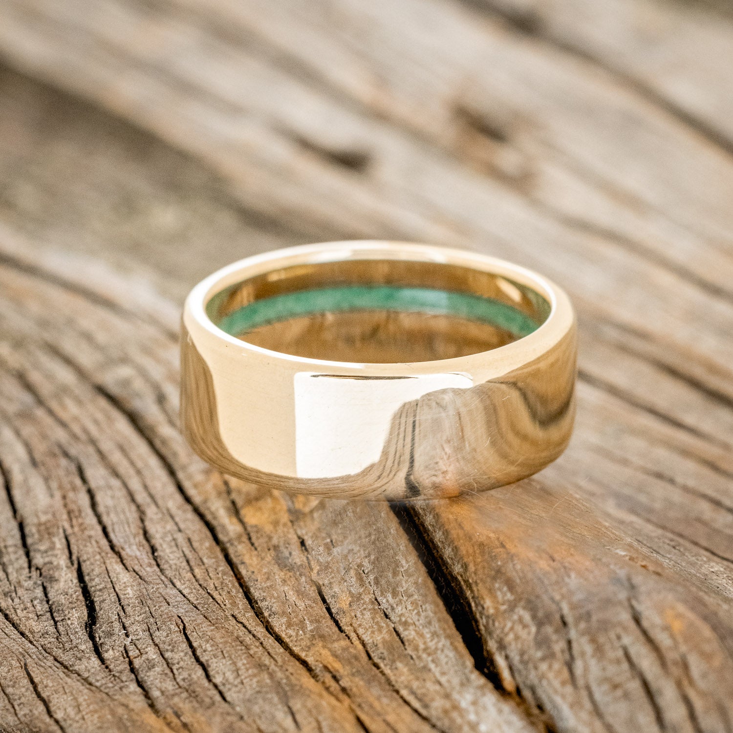 MALACHITE LINED WEDDING BAND-9