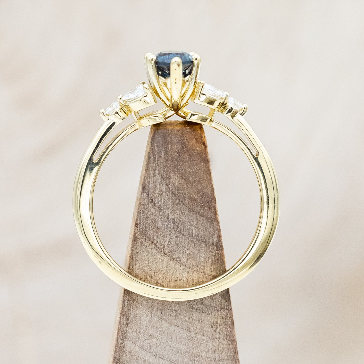 "BLOSSOM" - MARQUISE CUT LAB-GROWN ALEXANDRITE ENGAGEMENT RING WITH DIAMOND ACCENTS-Staghead Designs