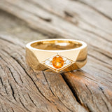 MEN'S CITRINE ENGAGEMENT RING WITH DIAMOND ACCENTS-3