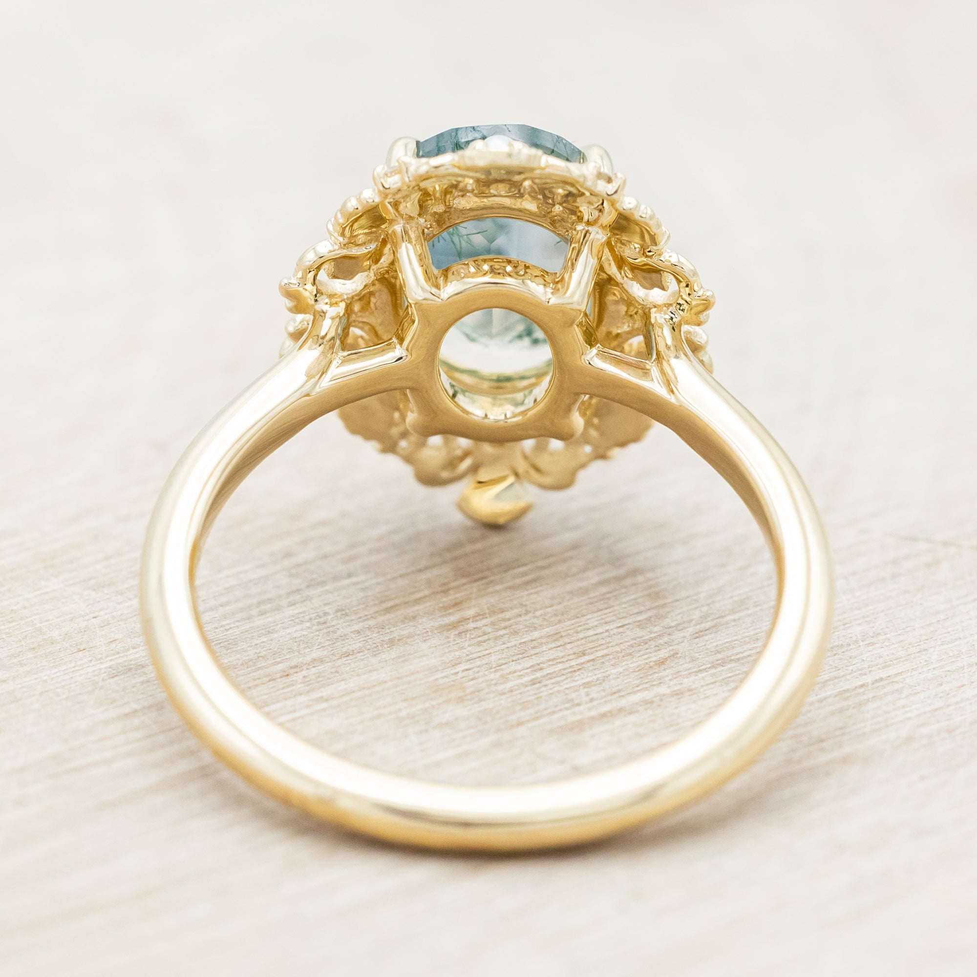 "MERROW" - OVAL CUT ENGAGEMENT RING WITH PEARL ACCENTS AND DIAMOND TRACER-Staghead Designs