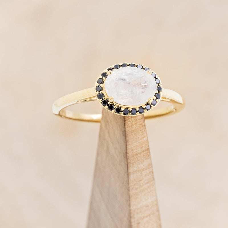 9ct Gold Moonstone Diamond Ring – Lillicoco
