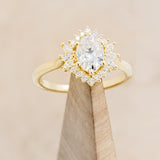 "SKYLAR" - OVAL MOISSANITE ENGAGEMENT RING WITH A DIAMOND HALO - 1