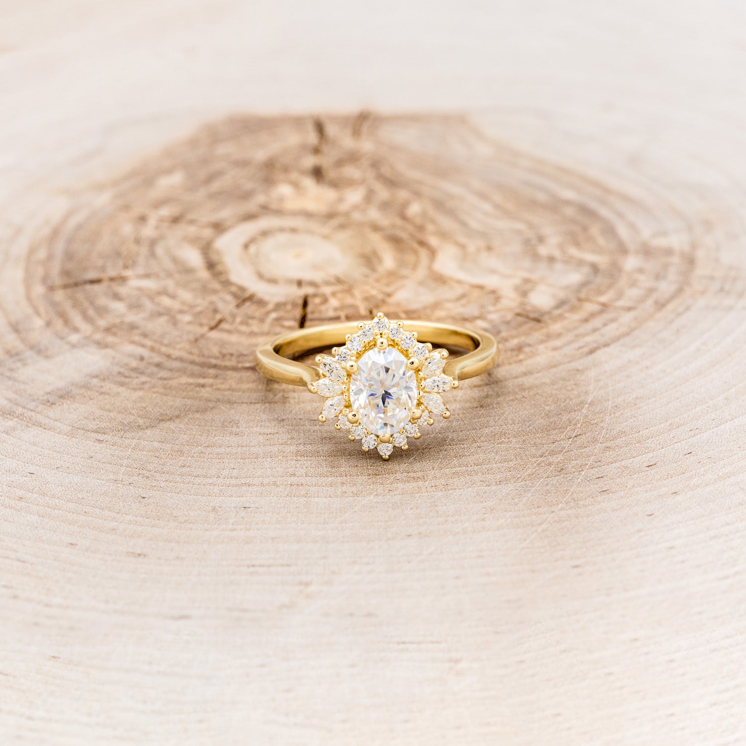 "SKYLAR" - OVAL MOISSANITE ENGAGEMENT RING WITH A DIAMOND HALO-4