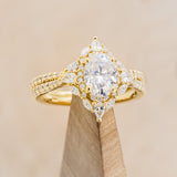 "NORTH STAR" - BRILLIANT CUT OVAL MOISSANITE ENGAGEMENT RING WITH DIAMOND ACCENTS & DIAMOND TRACER-8